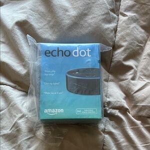 Amazon Echo Dot in Black and Blue Packaging